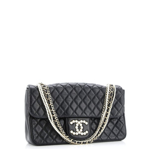 Westminster Pearl Chain Flap Bag Quilted Lambskin Medium