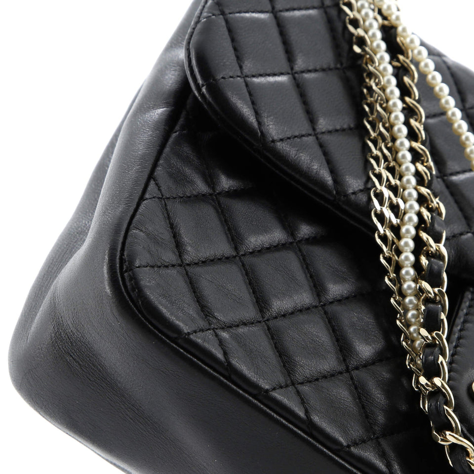 Westminster Pearl Chain Flap Bag Quilted Lambskin Medium