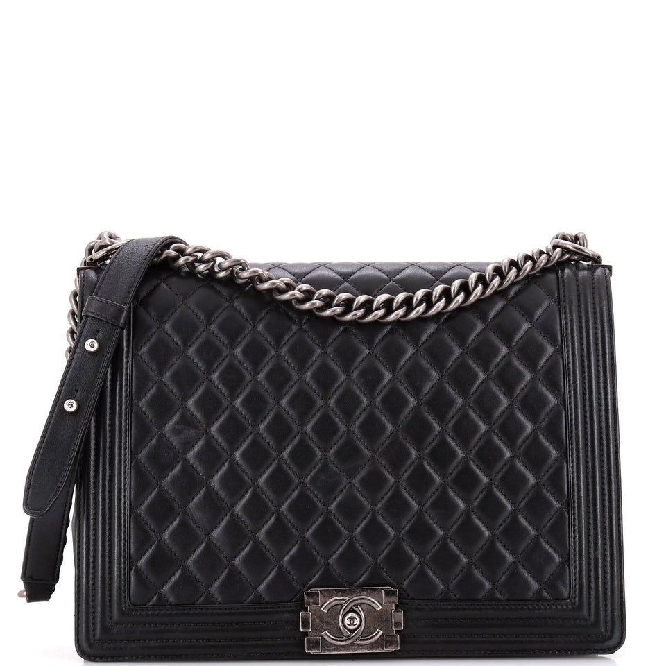 Boy Flap Bag Quilted Calfskin Large
