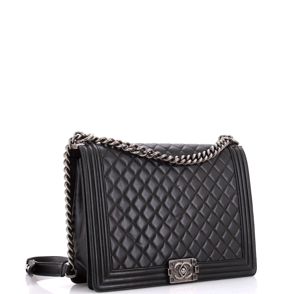 Boy Flap Bag Quilted Calfskin Large