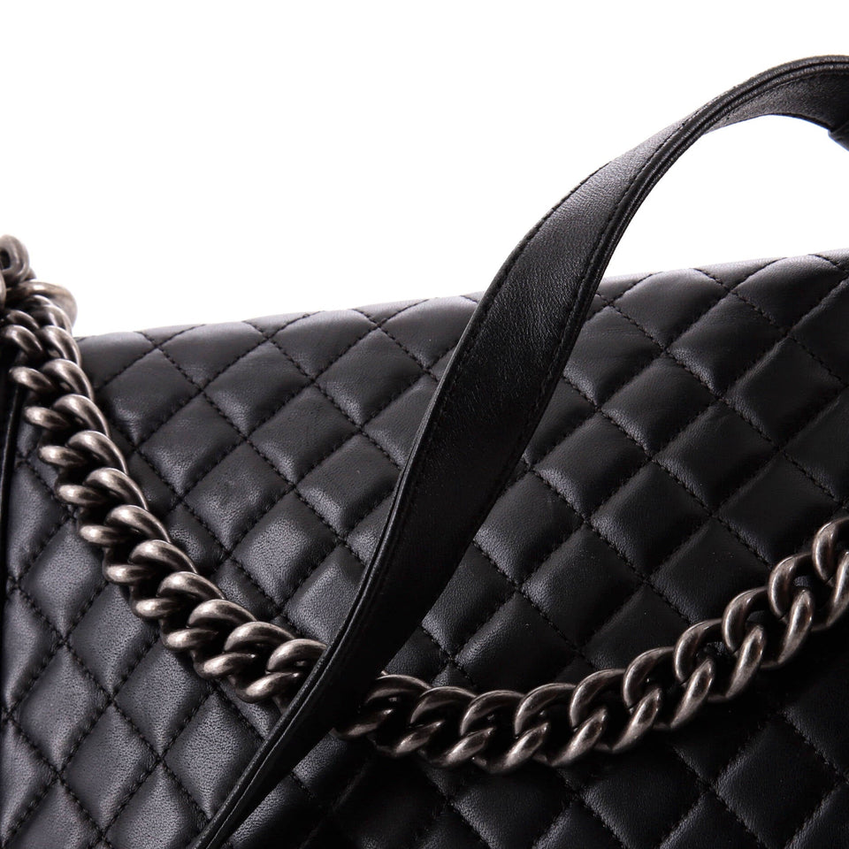 Boy Flap Bag Quilted Calfskin Large