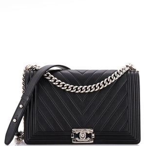 Boy Flap Bag Chevron Calfskin New Medium