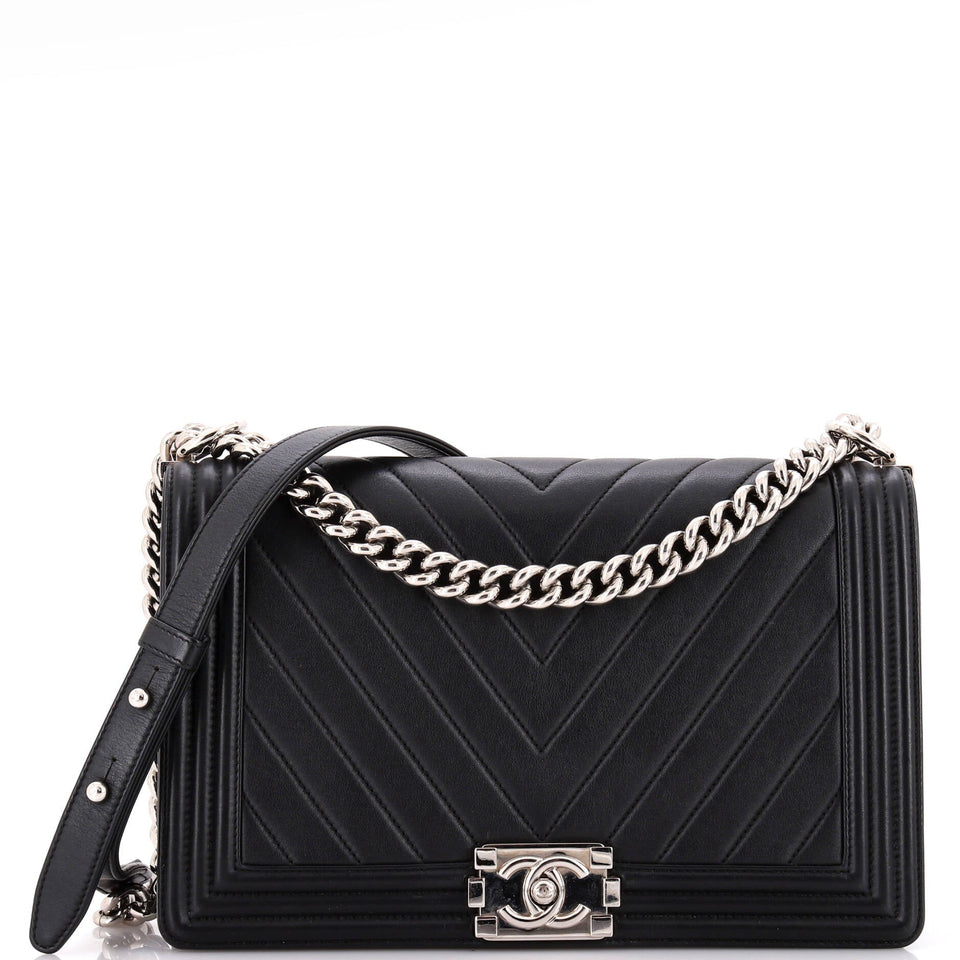 Boy Flap Bag Chevron Calfskin New Medium