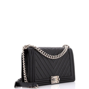 Boy Flap Bag Chevron Calfskin New Medium