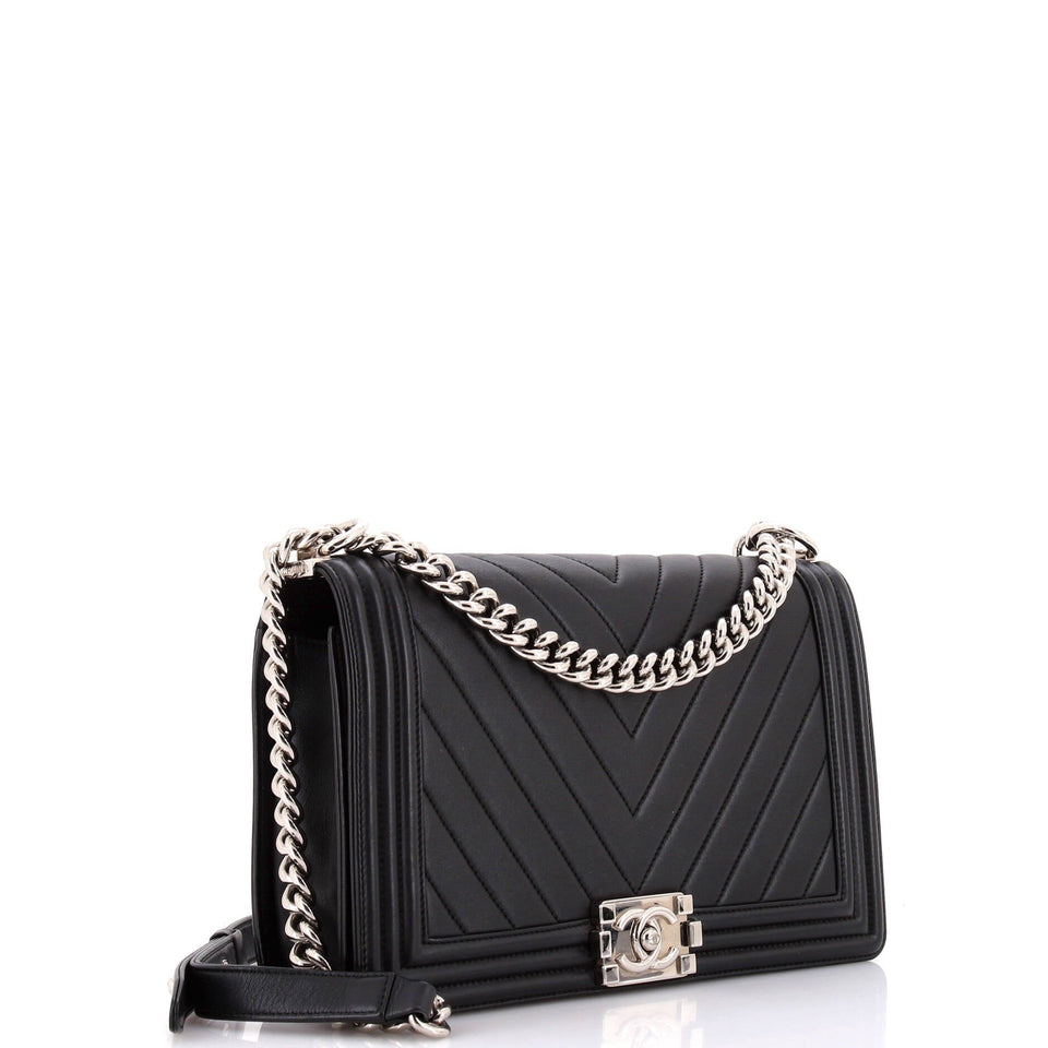 Boy Flap Bag Chevron Calfskin New Medium