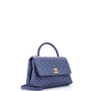 Coco Top Handle Bag Quilted Caviar Small