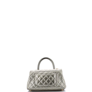 Coco Top Handle Bag Quilted Iridescent Caviar Mini