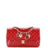 Valentine Hearts Flap Bag Quilted Patent Medium
