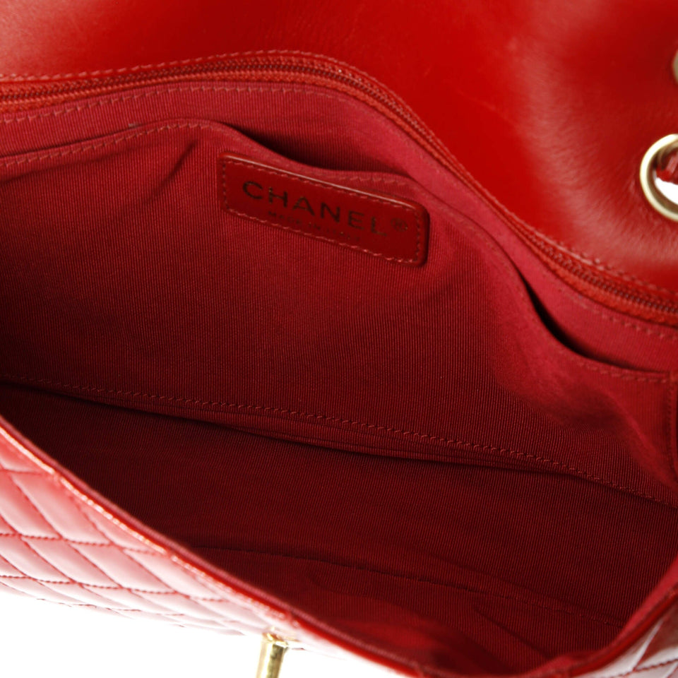 Valentine Hearts Flap Bag Quilted Patent Medium