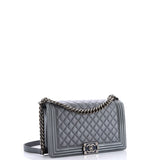 Boy Flap Bag Quilted Metallic Calfskin New Medium