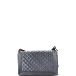 Boy Flap Bag Quilted Metallic Calfskin New Medium
