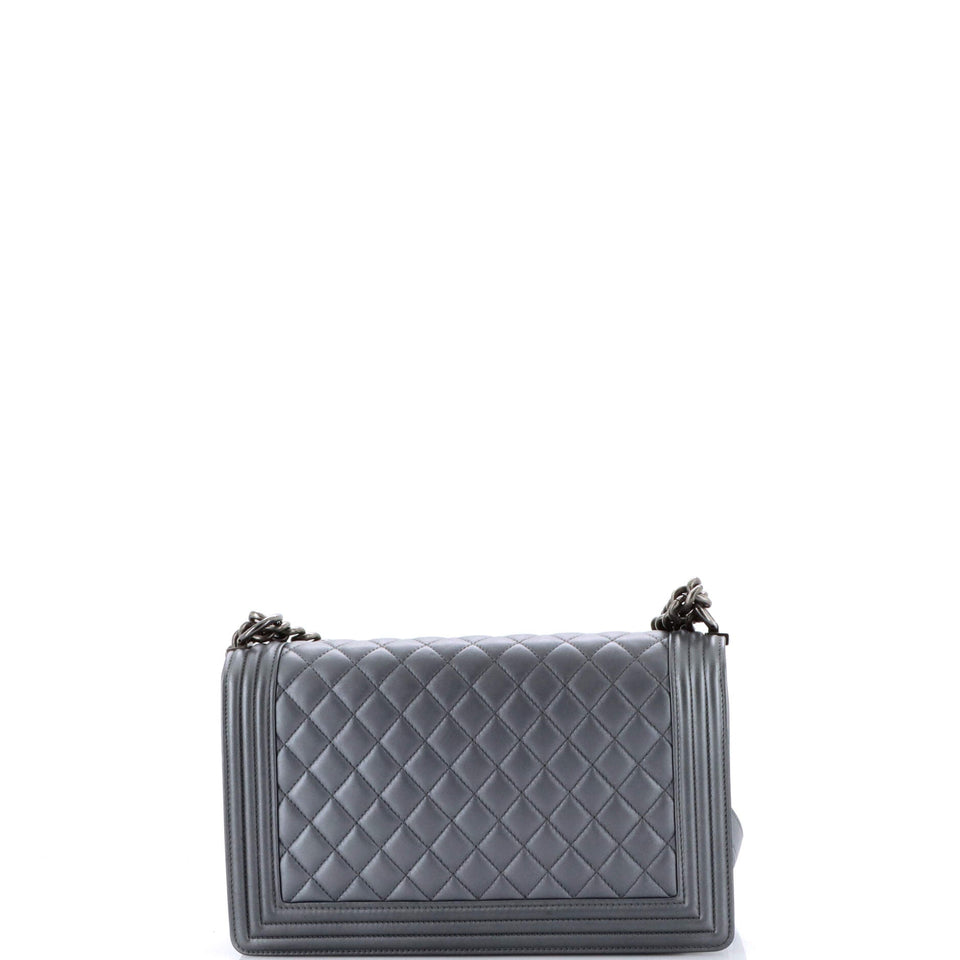 Boy Flap Bag Quilted Metallic Calfskin New Medium