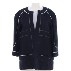 Women's Trim Collarless Jacket Tweed with SIlk