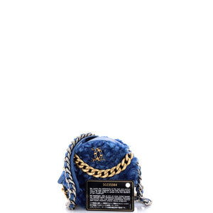 19 Round Clutch with Chain Quilted Shearling