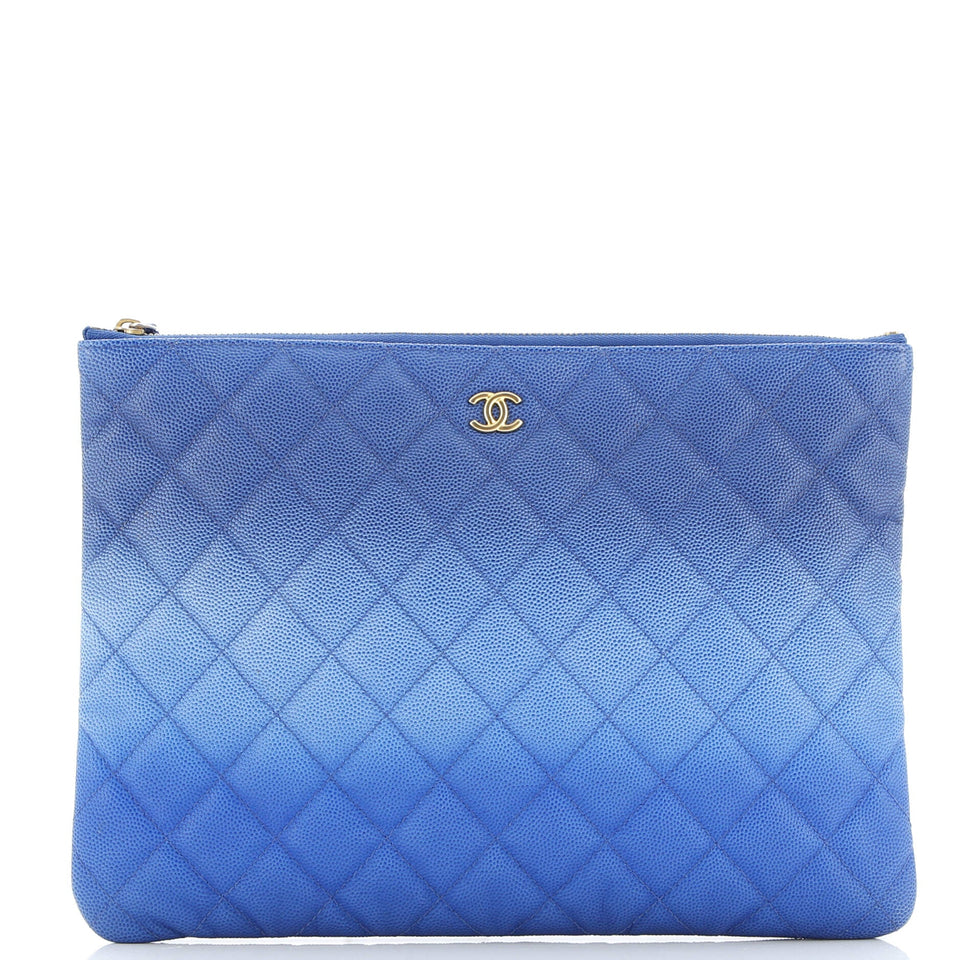 O Case Clutch Quilted Ombre Caviar Medium