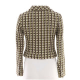 Women's Lapel Collar Button Up Jacket Tweed