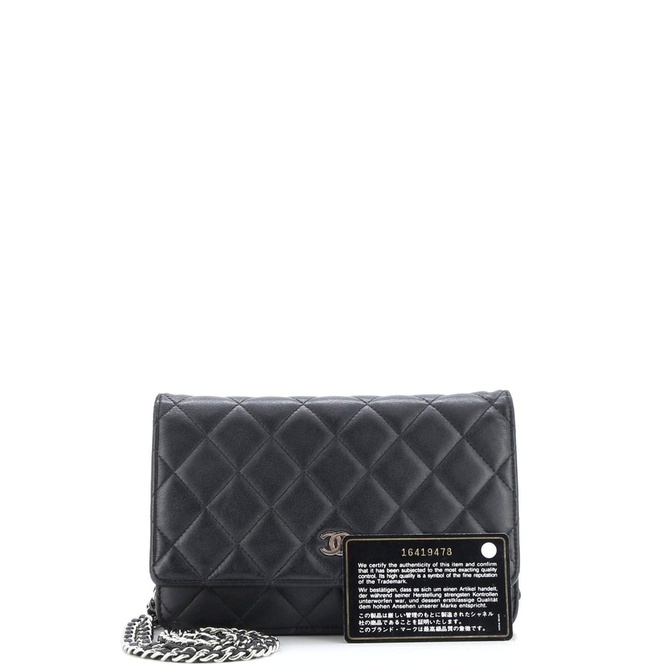 Wallet on Chain Quilted Lambskin