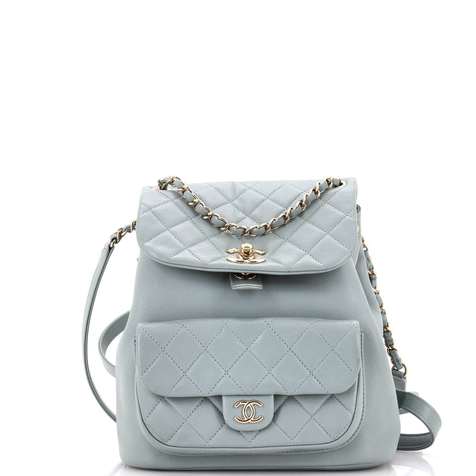 Duma Drawstring Backpack Quilted Leather Large
