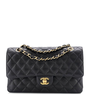Classic Double Flap Bag Quilted Caviar Medium
