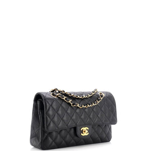 Classic Double Flap Bag Quilted Caviar Medium