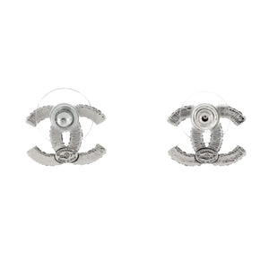 CC Stud Earrings Metal with Crystals