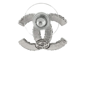 CC Stud Earrings Metal with Crystals