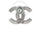 CC Stud Earrings Metal with Crystals
