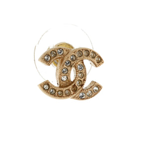 CC Stud Earrings Metal with Crystals