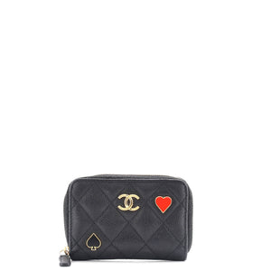 Coco Casino Zip Coin Purse Quilted Caviar