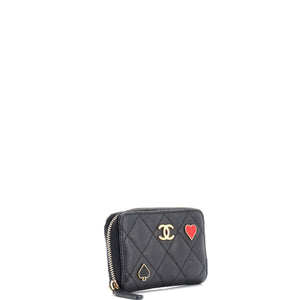 Coco Casino Zip Coin Purse Quilted Caviar