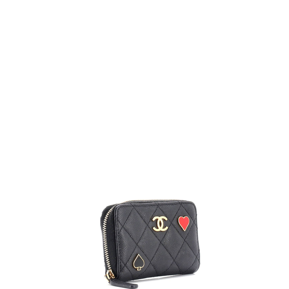 Coco Casino Zip Coin Purse Quilted Caviar