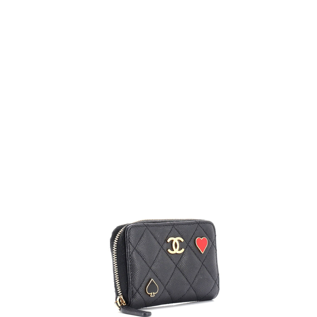 Coco Casino Zip Coin Purse Quilted Caviar