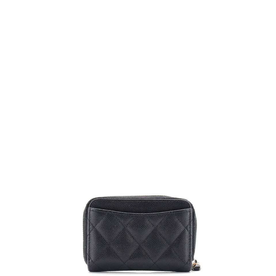Coco Casino Zip Coin Purse Quilted Caviar