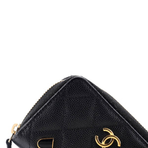 Coco Casino Zip Coin Purse Quilted Caviar