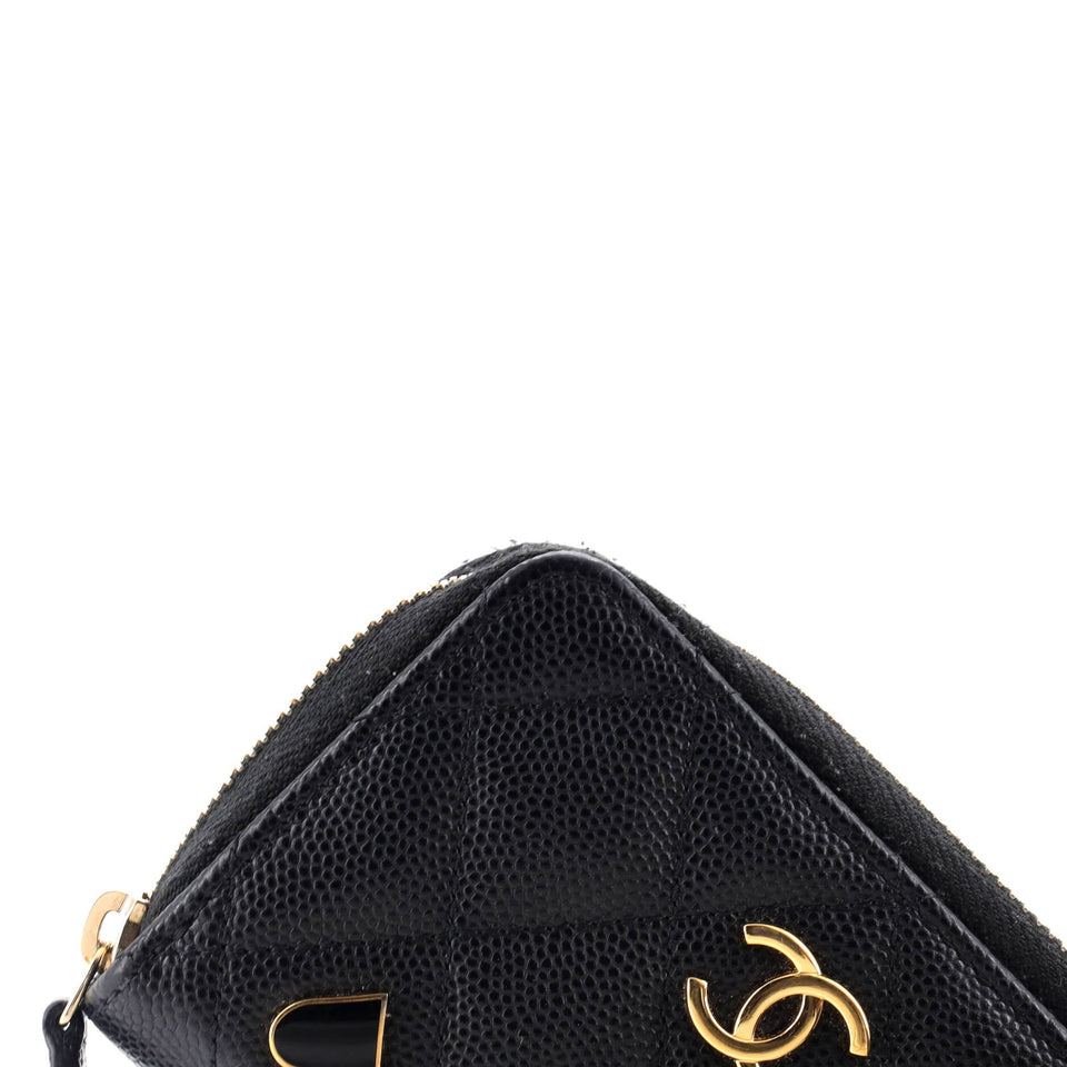 Coco Casino Zip Coin Purse Quilted Caviar
