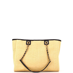 Deauville Tote Straw with Chain Detail Small