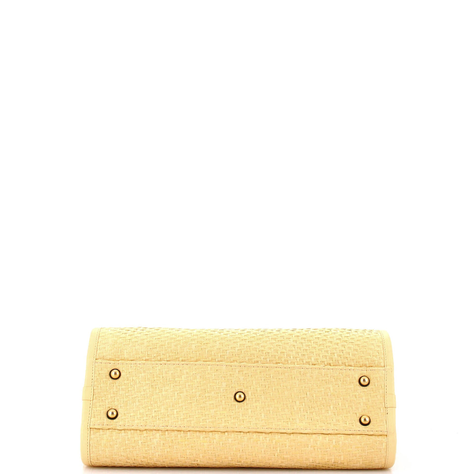 Deauville Tote Straw with Chain Detail Small