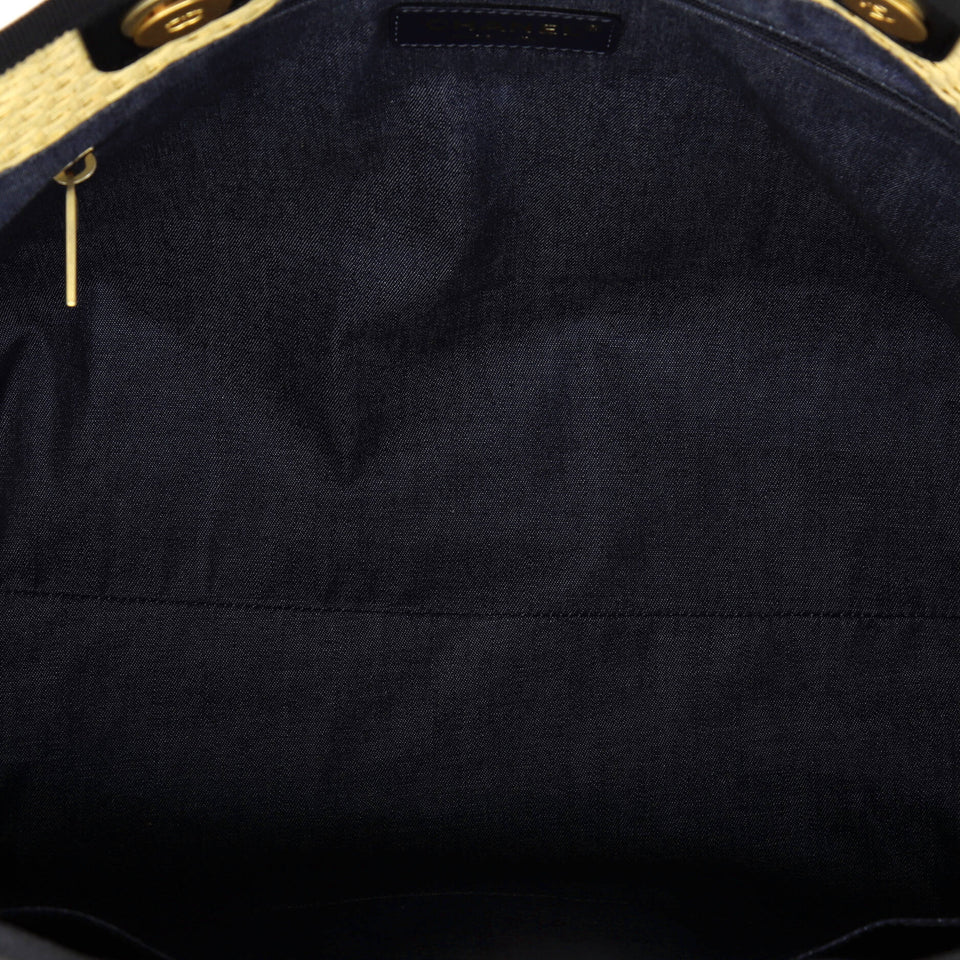 Deauville Tote Straw with Chain Detail Small
