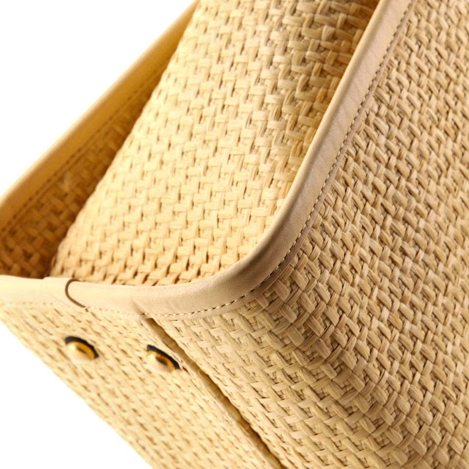 Deauville Tote Straw with Chain Detail Small