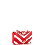 CC Chain Flap Bag Chevron Stitched Calfskin Mini