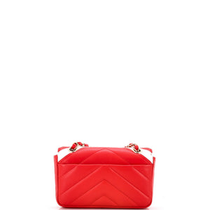 CC Chain Flap Bag Chevron Stitched Calfskin Mini
