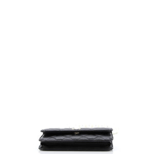 Pearl Strap Clutch with Chain Quilted Calfskin