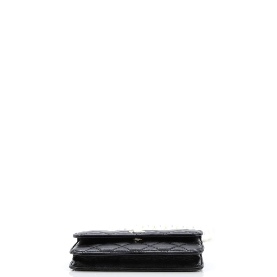 Pearl Strap Clutch with Chain Quilted Calfskin