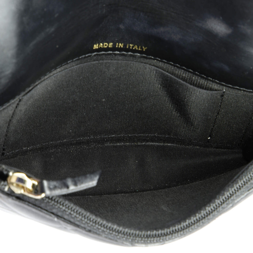 Pearl Strap Clutch with Chain Quilted Calfskin