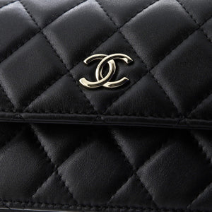 Pearl Strap Clutch with Chain Quilted Calfskin