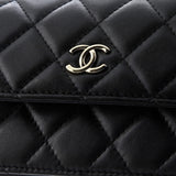Pearl Strap Clutch with Chain Quilted Calfskin