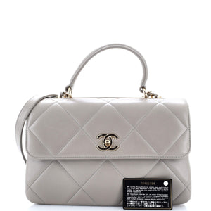 Trendy CC Top Handle Bag Quilted Lambskin Medium