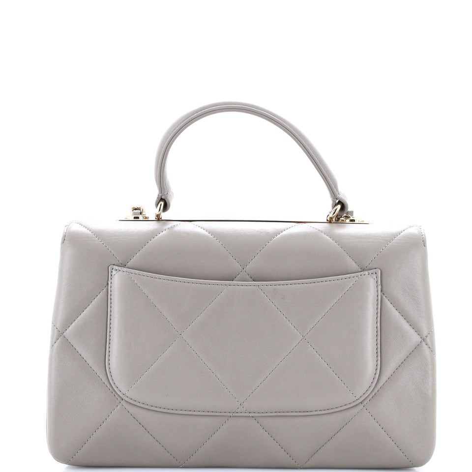 Trendy CC Top Handle Bag Quilted Lambskin Medium