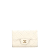 Classic Flap Card Case Quilted Caviar