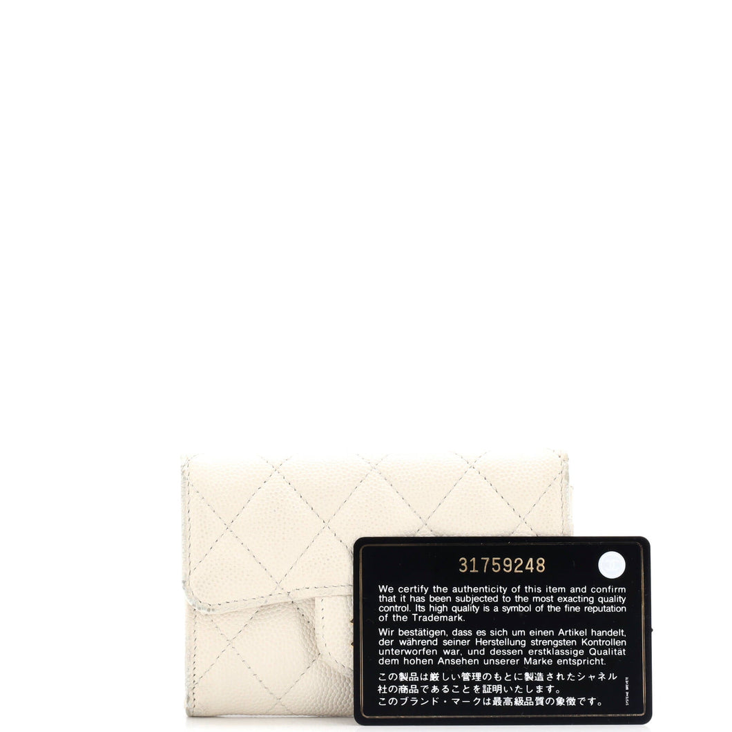 Classic Flap Card Case Quilted Caviar